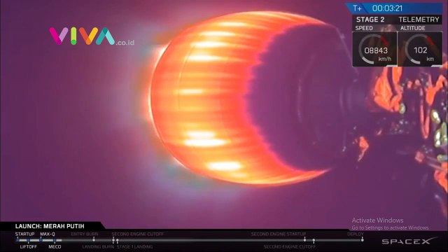 Rekaman Detik-detik Satelit Merah Putih Diluncurkan
