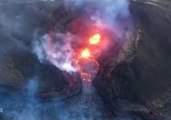 Helicopter Footage Shows Reduction in Lava in Kilauea Volcano Fissure