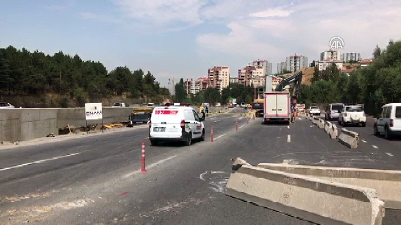 Köprülü kavşak çalışmasında doğalgaz borusu patladı - ANKARA