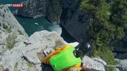 Samsun Şahinkaya Kanyonu'nda nefes kesen dans