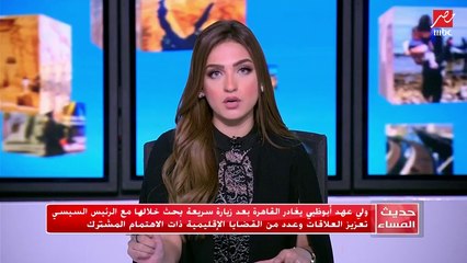 ولي عهد أبو ظبي يغادر القاهرة بعد زيارة سريعة ولقاء مع الرئيس السيسي