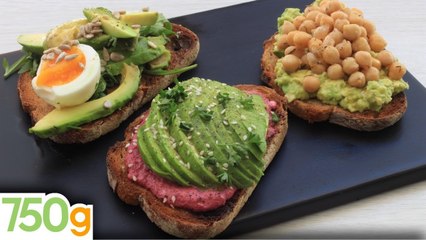 Avocado toast en 3 versions  - 750g