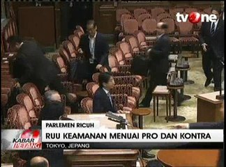 Anggota Parlemen Jepang Ricuh Tolak RUU Pengiriman Militer ke Luar Negeri