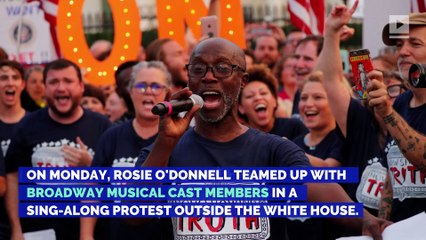 Rosie O'Donnell and Broadway Stars Protest Outside White House