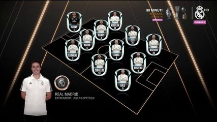 Once titular del Real Madrid frente a la Roma