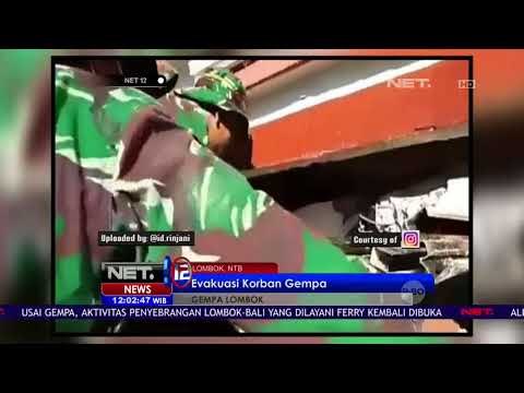 Detik-detik Evakuasi Korban Gempa Lombok yang Tertimpa Bangunan - NET 12