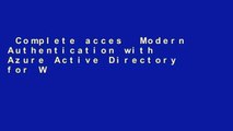 Complete acces  Modern Authentication with Azure Active Directory for Web Applications (Developer