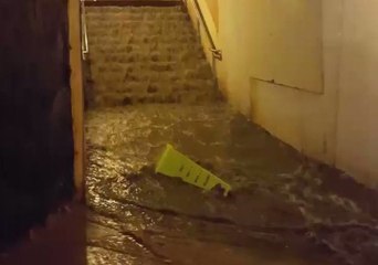 Toronto Storm Swamps Union Station Exit