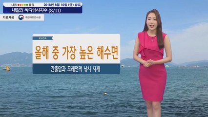[내일의 바다낚시지수] 8월11일 토요일부터 월요일 사이 올해 중 해수면 가장 높아져  / YTN