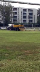Les travaux sur le terrain en herbe ont débutés: