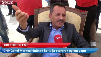 CHP Genel Merkezi önünde koltuklu eylem