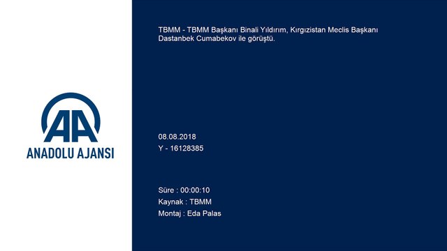 TBMM Başkanı Yıldırım ile Kırgızistan Meclis Başkanı Cumabekov görüşmesi - TBMM