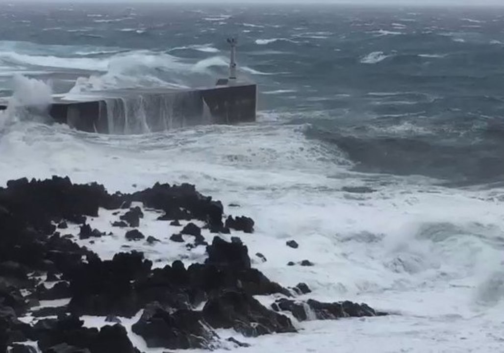 Typhoon Shanshan Whips Up Waves Off Izu Islands South of Japan