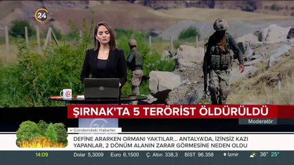 Şırnak'ta 5 terörist öldürüldü