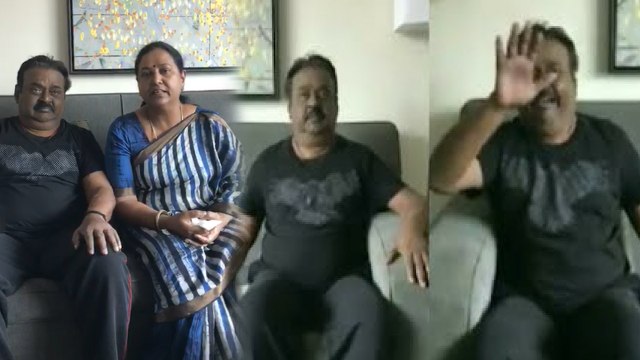 கலைஞருக்கு கண்ணீர் மல்க மனைவியுடன் விஜயகாந்த் அஞ்சலி- வீடியோ