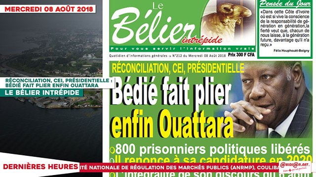 Le Titrologue du 08 Août 2018 : Réconciliation, CEI, Présidentielle, Bédié fait plier enfin Ouattara