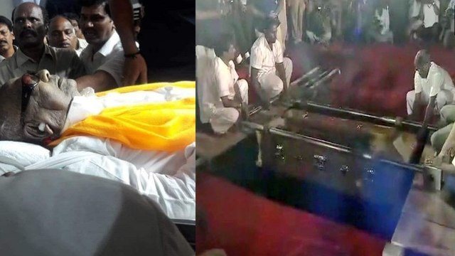 முழு அரசு மரியாதையுடன் கலைஞரின் உடல் நல்லடக்கம் செய்யப்பட்டது- வீடியோ
