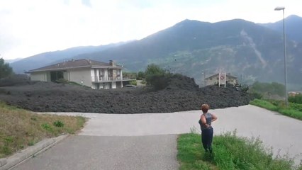 Impressionnante coulée de boue (Suisse)