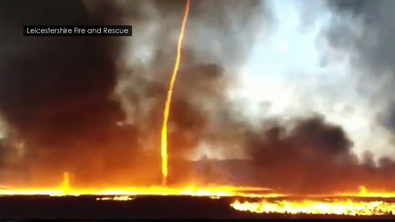 Mesmerising 'firenado' caught on camera in UK