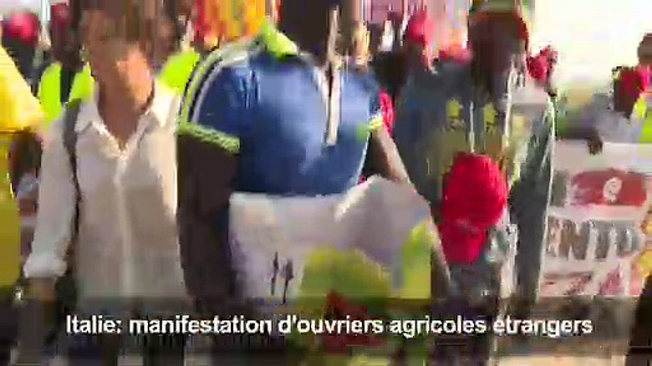 Italie: des ouvriers agricoles étrangers manifestent