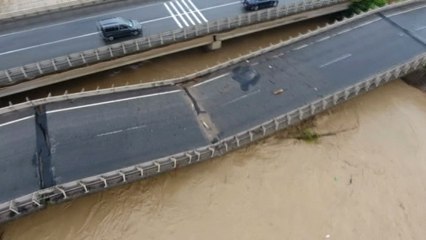 Çöken Köprü Havadan Böyle Görüntülendi