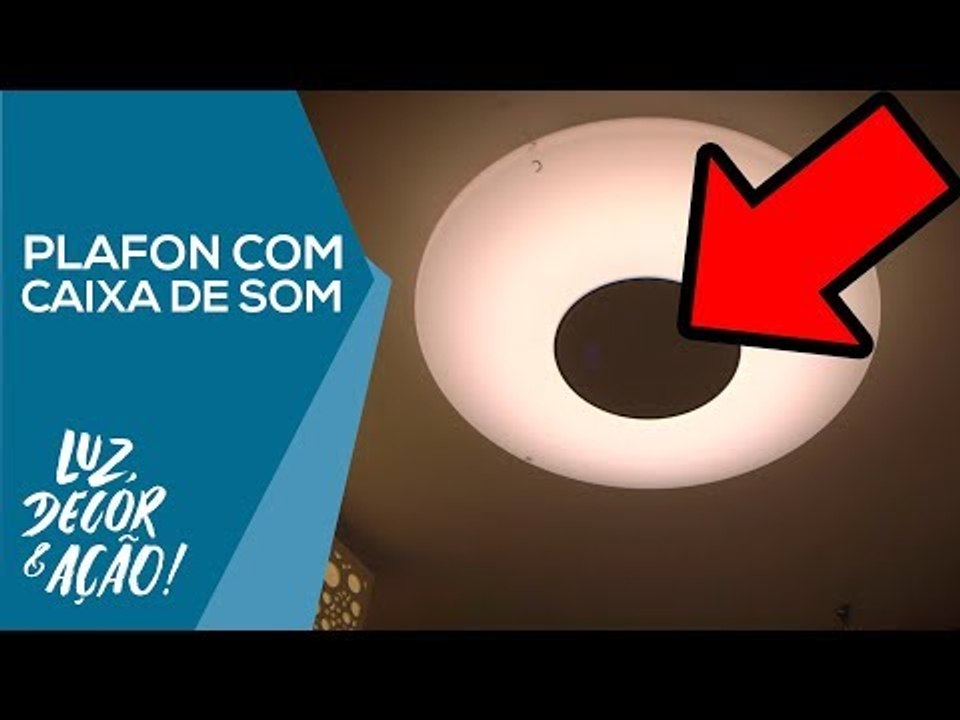 Plafon com Caixa de Som via Bluetooth - Luz, Decor & Ação!