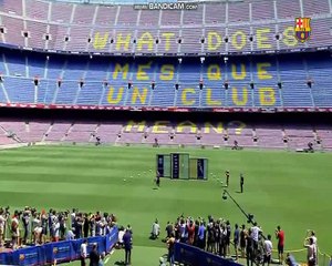 arturo vidal welcom to barca first time in camp nou