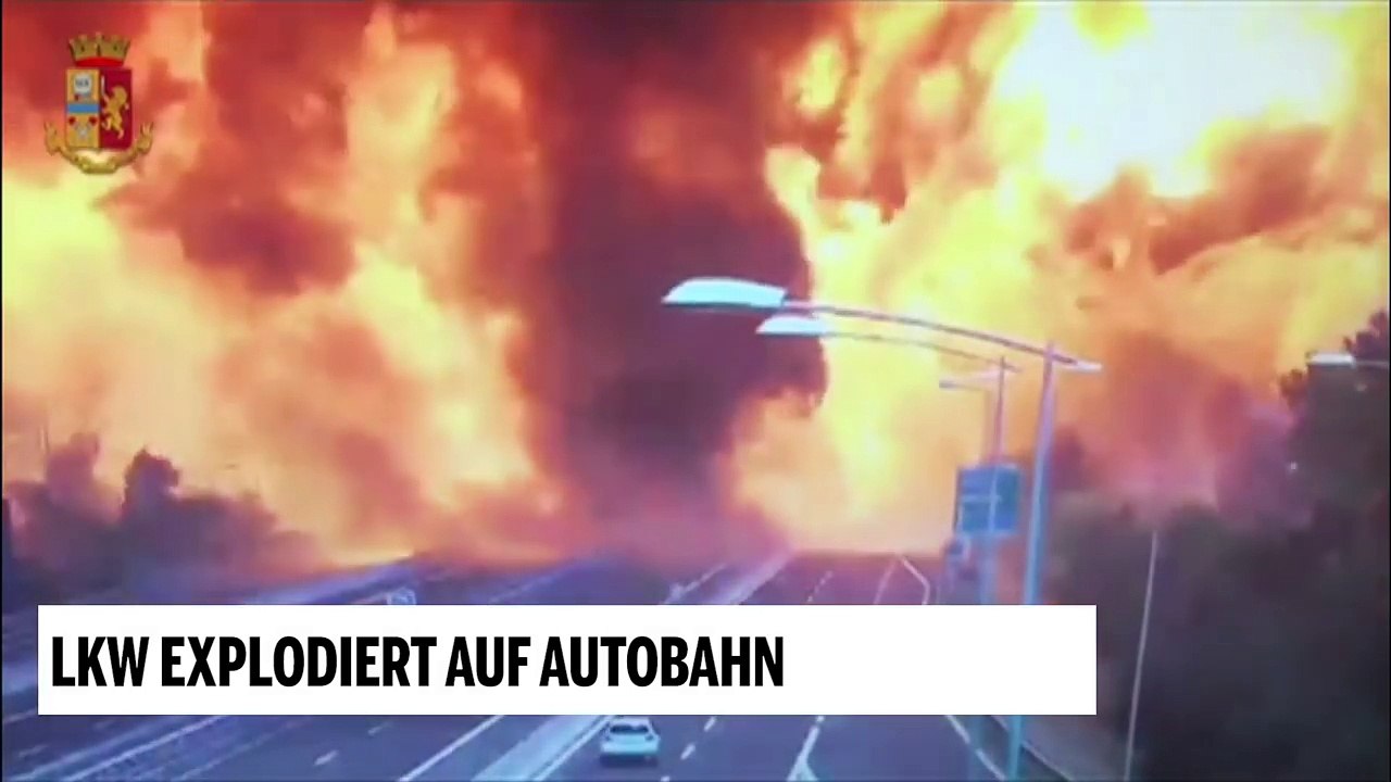 Italien: LKW explodiert auf Autobahn
