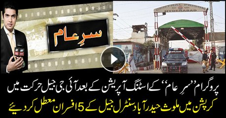 IG Jail Sindh suspends 5 officers in Hyderabad