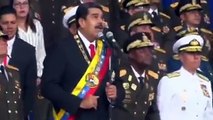 ‏ردة فعل حراس رئيس ⁧‫#فنزويلا‬⁩ نيكولاس مادورو بطولية في سرعة حماية الرئيس من الاغتيال.‏وانا اشاهد الفيديو سرح خيالي مع حدث مشابه خلال التسعينيات يومَ اغتيل ال