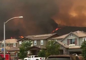 Holy Fire Edges Close to Homes in Lake Elsinore, California