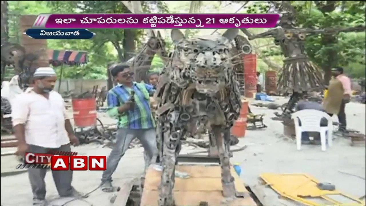 City Artists Wows Visitors With Art From Scrap Metal In Vijayawada