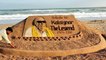 Sudarshan Patnaik creates sand sculpture in tribute to Late Karunanidhi | Oneindia News