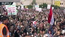 مظاهرات حاشدة ضد التحالف العربي في صنعاء