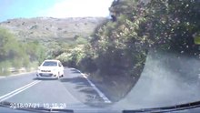 Near miss accident in Cretan roads