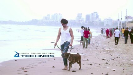 Paltan Actor Gurmeet Choudhary Takes His Dog Out For a Walk at Juhu Beach