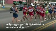 North Korea- Runners take part in Pyongyang's marathon - BBC News
