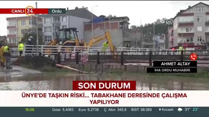 Ünye'de taşkın riski