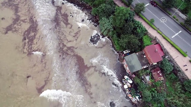 Denize sürüklenen fındıklar havadan görüntülendi - ORDU