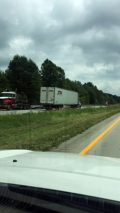 Semi Drives on the Wrong Side of Interstate