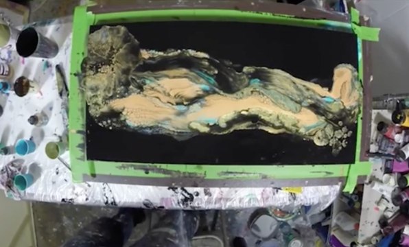 Artist Reuses Old Painting to Create Gorgeous Abstract Art