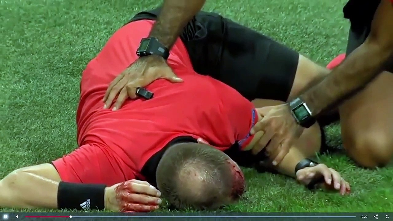 Lineman injured by can of beer projectile during Europa League game in Graz