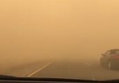 Driver Navigates Poor Visibility as Monsoon Storms Hit Arizona