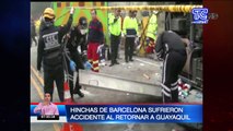 Hinchas de Barcelona sufrieron accidente al retornar a Guayaquil