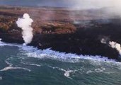 Small Streams of Lava Continue to Flow Into Ocean Off Hawaii