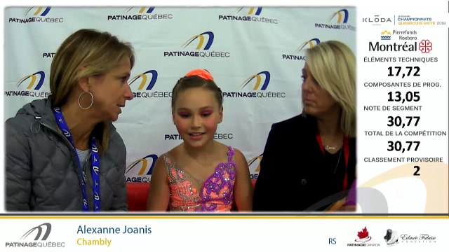 Championnats québécois d'été 2018 Eve 35 Juvénile moins de 14 ans Dames Gr. 4 + Eve 36 Pré-Novice Dames Gr. 2 prog. Libre + Eve 37 Pré-Novice Dames Gr. 6 prog. Court