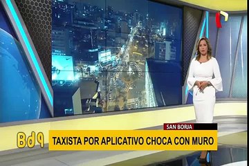 San Borja: dos heridos deja choque auto contra muro de concreto