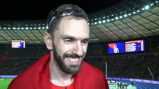 Ramil Guliyev after winning Gold in the 200m