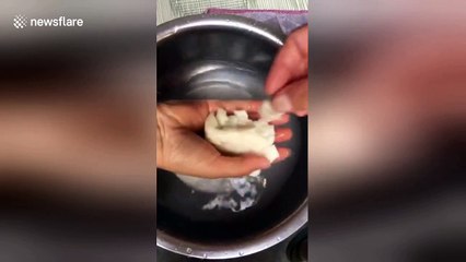 Fake steamed buns made from paper in northwestern China