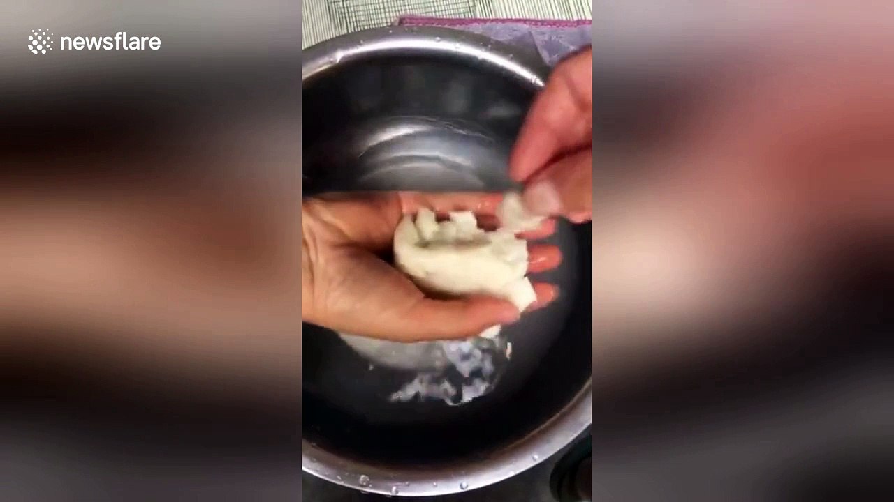 Fake steamed buns made from paper in northwestern China